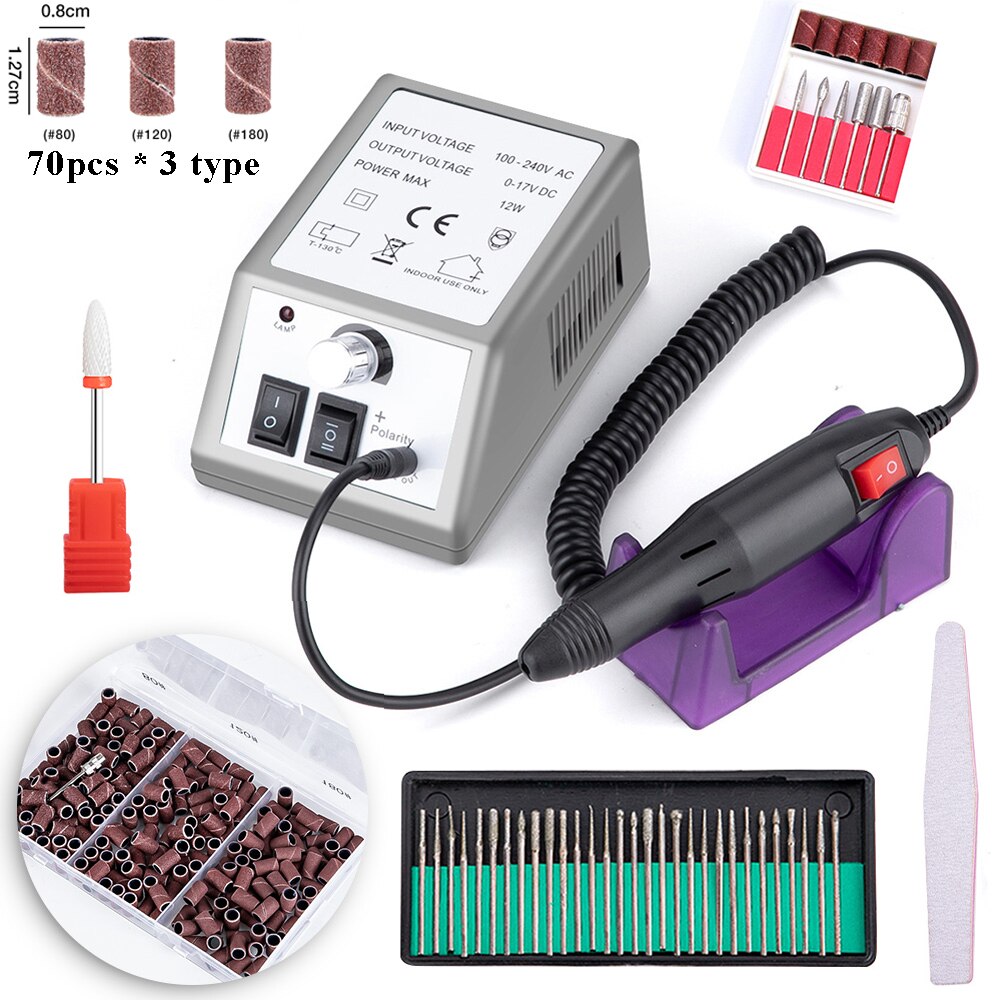 Dmoley elektrisk pedicure maskine negleboremaskine elektriske manicurebor tilbehør pedicure sæt neglebore negleværktøjer: 210 stk. blanding
