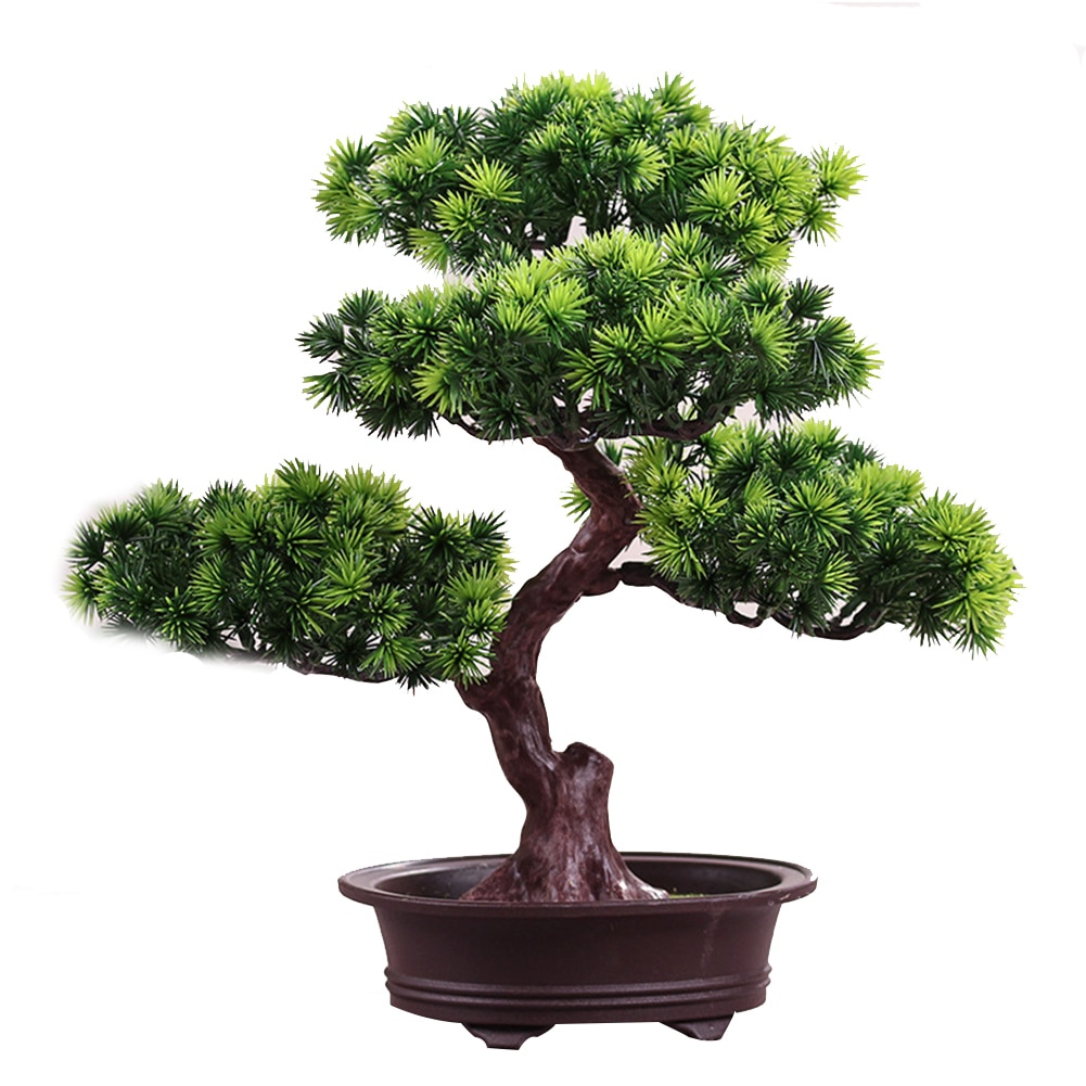 Adorno de bricolaje realista de oficina Simple Festival decorativo Bonsai Pino árbol Artificial simulación casa accesorios en maceta planta