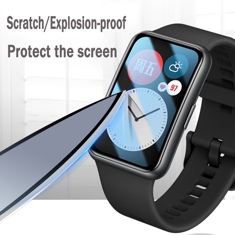 Voor Honor Band 6 Screen Protector Film 3D Gebogen Volledige Rand Zacht Glas Cover Bescherming Voor Huawei Horloge Fit Screen protector