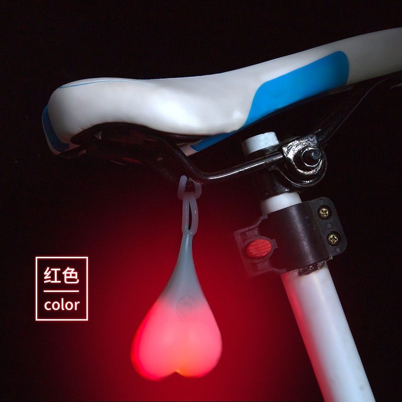 Vandtæt silikone cykel hjerte lampe nat cykling bagsæde baglygter cykel baglygter sikkerhed advarsel kugle lampe