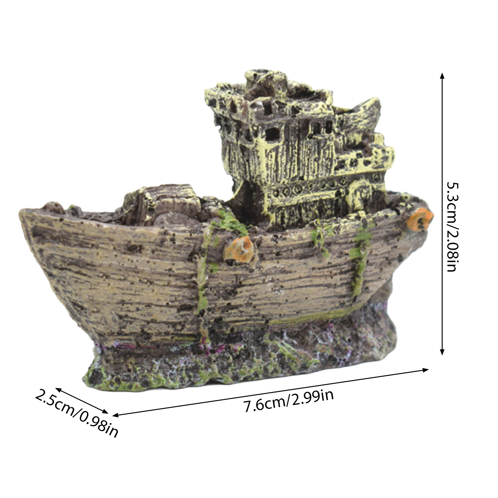 Aquarium Aquarium Decoraties Landschap Piratenschip Wrak Decor Hars Boot Ornament Aquarium Accessoires Decoratie: Black