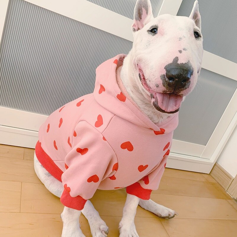 Bull Terrier Hond Kleren Leuke Hart Hond Hoodies Franse Bulldog Corgi Shiba Inu Samojeed Husky Labrador Golden Retriever Kleding