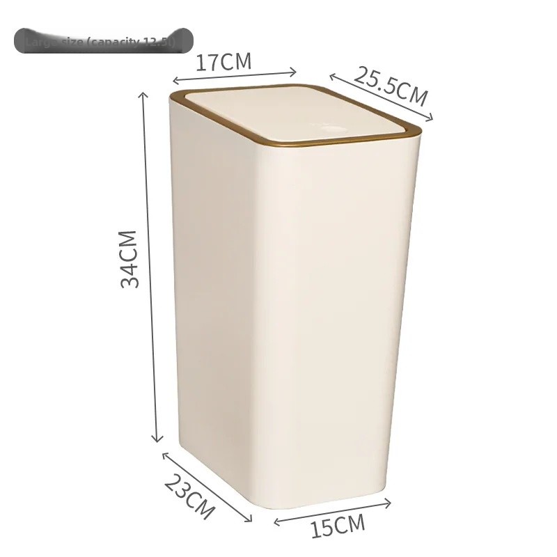 Large Capacity Kitchen Bathroom Trash Can Press Type for Home Use with Lid Toilet Hand Free Garbage Can Living Room: PURPLE / 10L