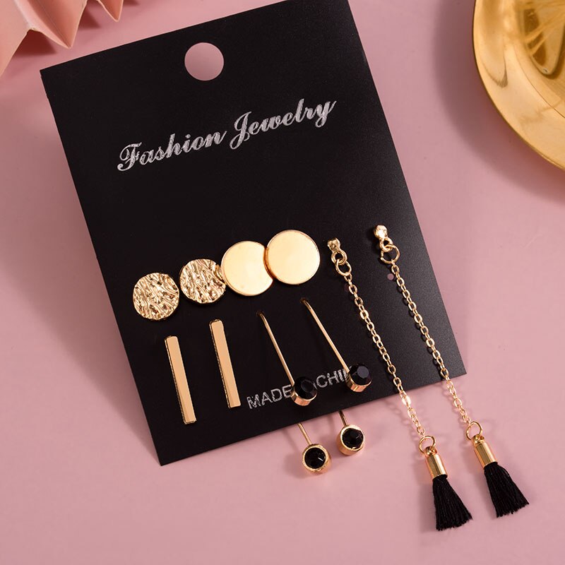 Women's Earrings Set Pearl Stud Earrings For Women Bohemian Geometric Small Crystal Heart Earrings Punk Jewelry: Combo 247