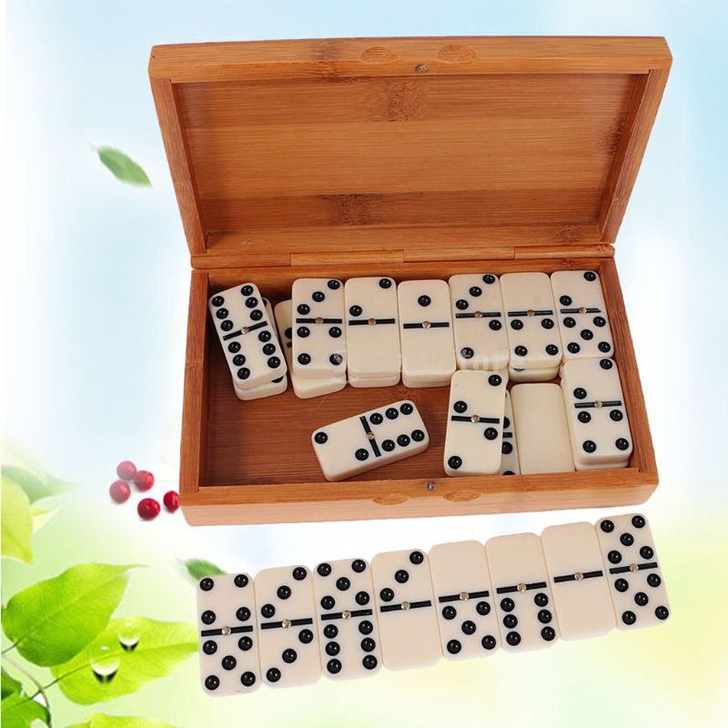 Schaak domino bamboe doos of kartonnen doos casual spel domino's kerstmis verjaardag kinderen volwassenen grappig speelgoed