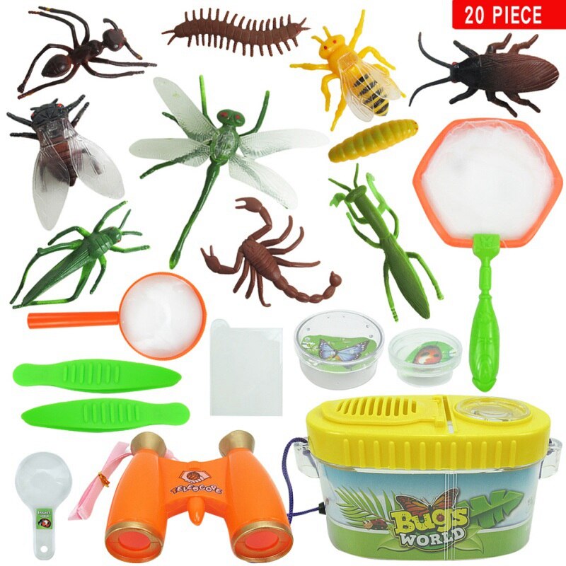 20 teile/sätze Simulierte Kunststoff Insekten Tier Modell Outdoor Fangen Set Kinder's Pädagogisches Spielzeug baby