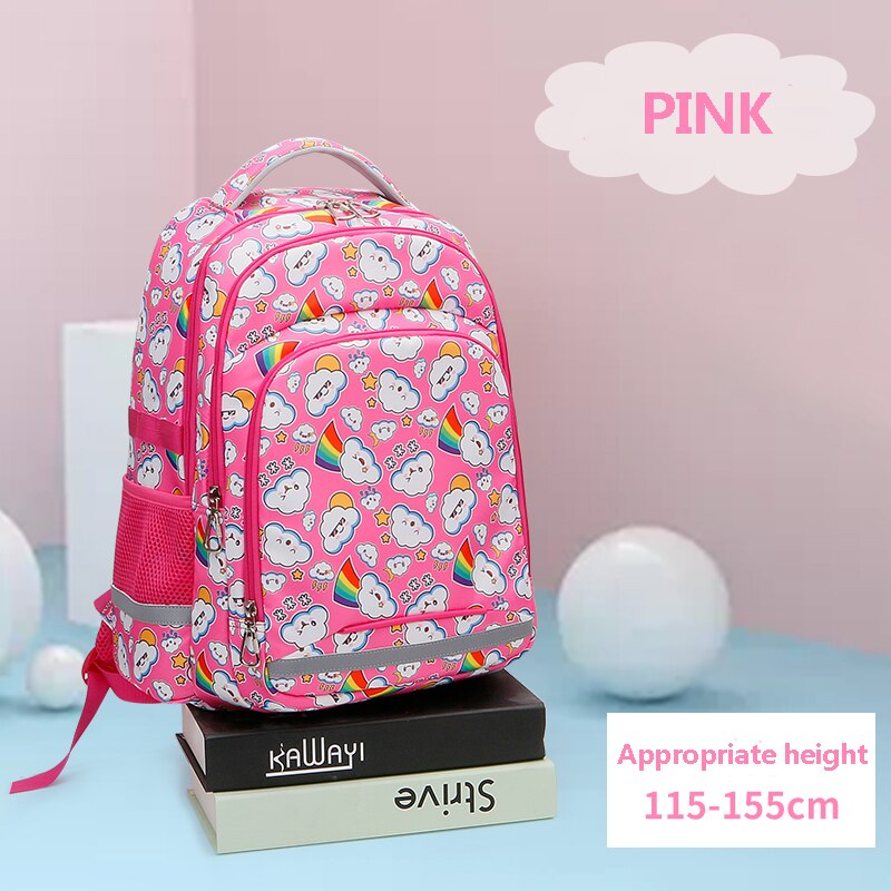 Edison Neue Große Schul Niedlich Schüler Schule Rucksack Gedruckt Wasserdichte Bagpack Grundschule Buch Taschen für Teenager Mädchen: Rosa