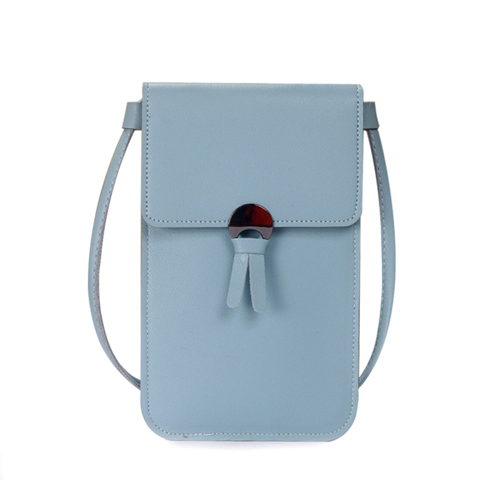Vrouwen Meisjes Aanraken Screen Handtas Tassel Pu Lederen Schoudertas Voor Telefoon H9: Sky Blue