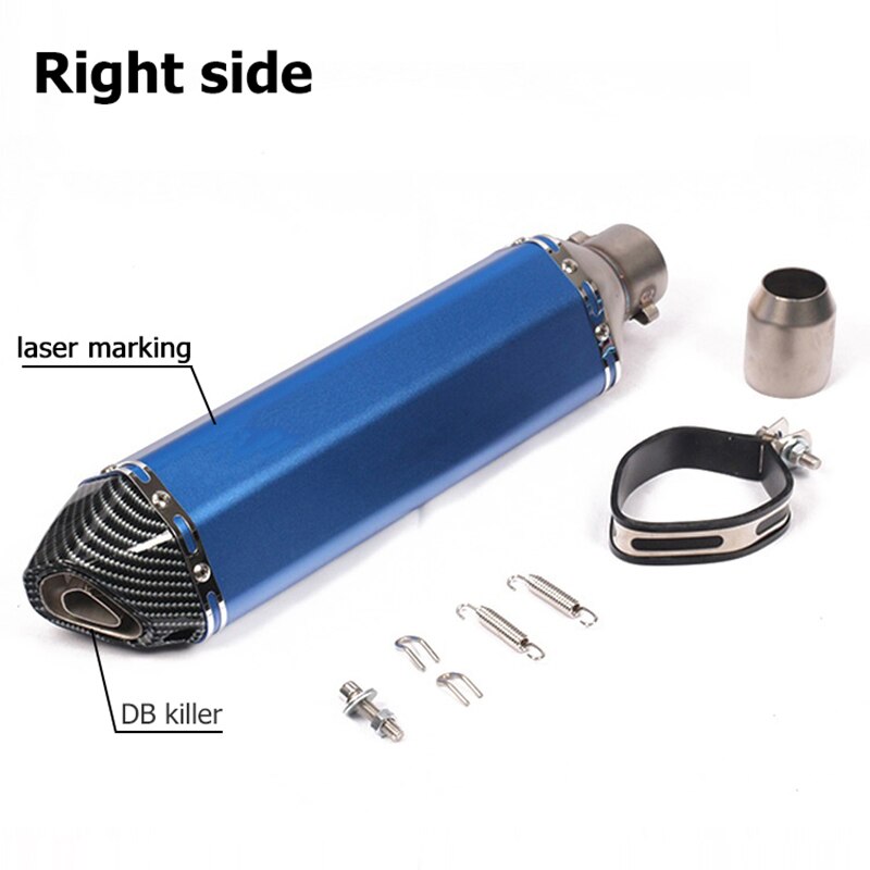 Universal 470MM Motorcycle Exhaust Pipe Scooter Motocross Muffler Modify Motorbike Escape DB Killer 51mm For MT03 MT07 R1 CBR400: E  right