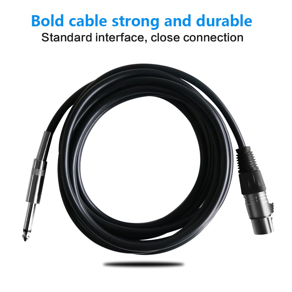 Fsu mikrofon sladd xlr hona till jack 6.35mm hankontakt ljudkabel mikrofonkabel för ljudförstärkare 2m 3m 5m 8m 10m
