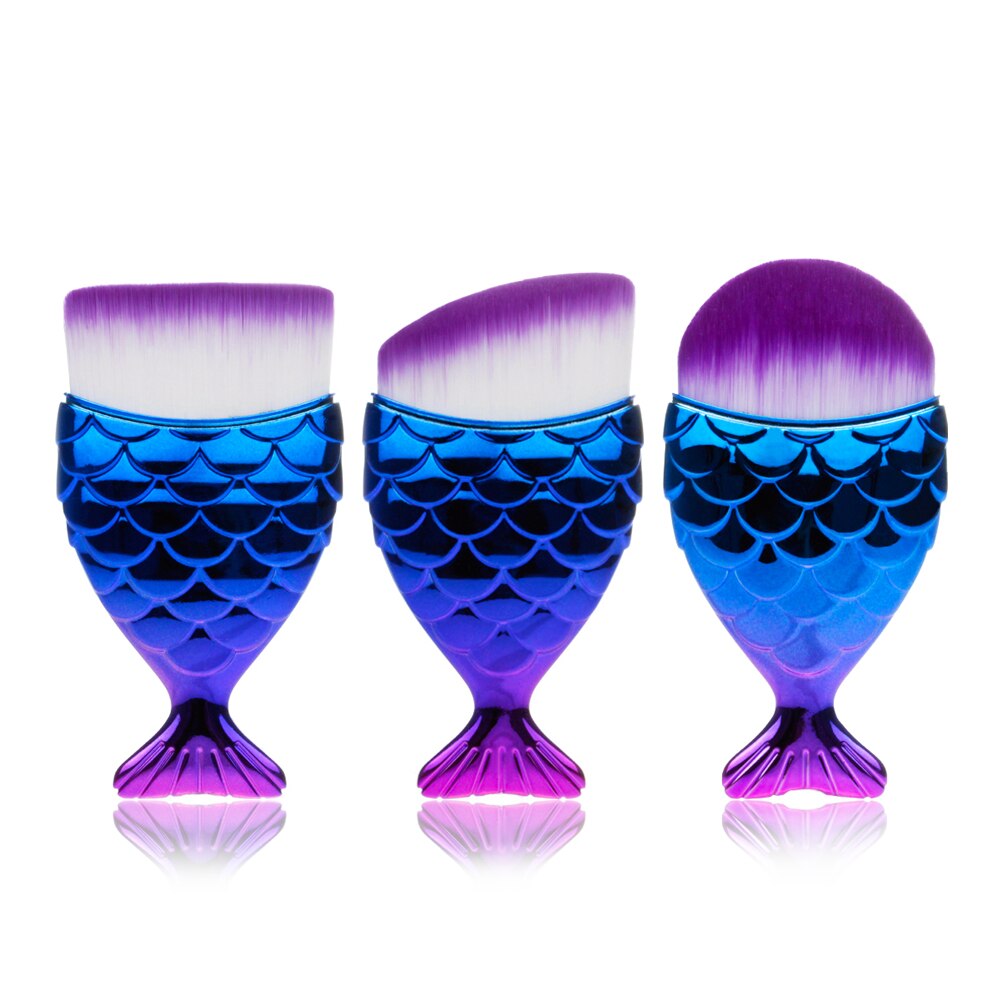 Fld 3 stuks/lot make-up zeemeermin kwasten set foundation blush cosmetische schoonheid make-up tools make-up kwasten: Stijl 6