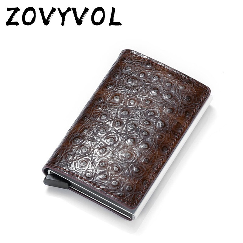 Zovyvol Dunne Slanke Mannen Portefeuilles Rfid Smart Wallet Credit Card Holder Metal Pass Secret Pop Up Minimalistische Portemonnee Kleine Zwarte portemonnee