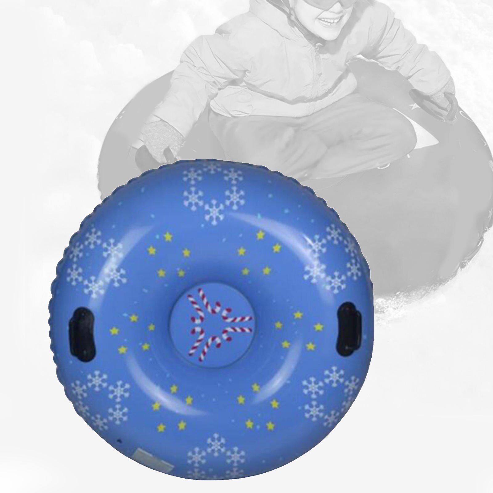 Tubo da neve gonfiabile resistente con manico rinforzato slitta in PVC resistente: 98cm