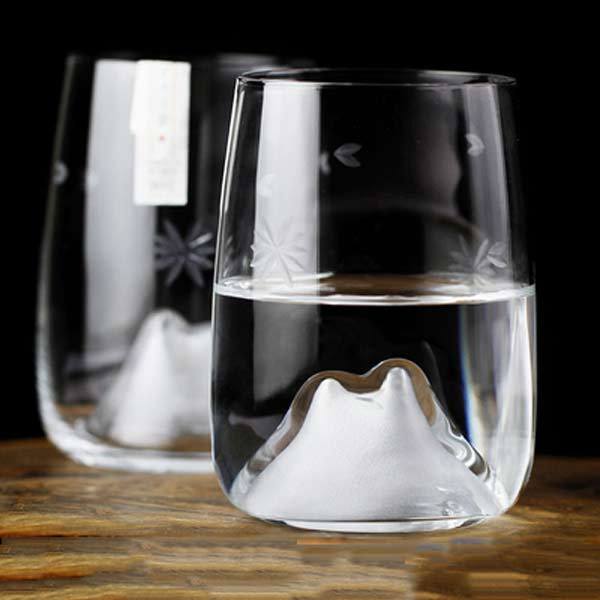 280ml Cherry Blossoms Glass Cup Japanese Crystal Glass Whiskey Vodka Bar Club Beer Glass Home Coffee Cups Party Bar Drinkware: Snow