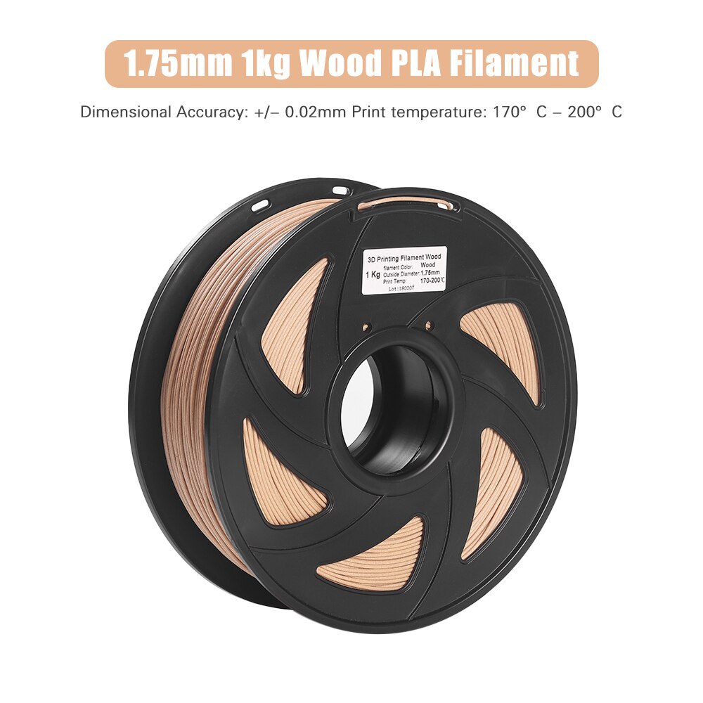 Pla 3d printer filament hout + pla 1.75mm 1kg spoel maatnauwkeurigheid  +/- 0.02mm