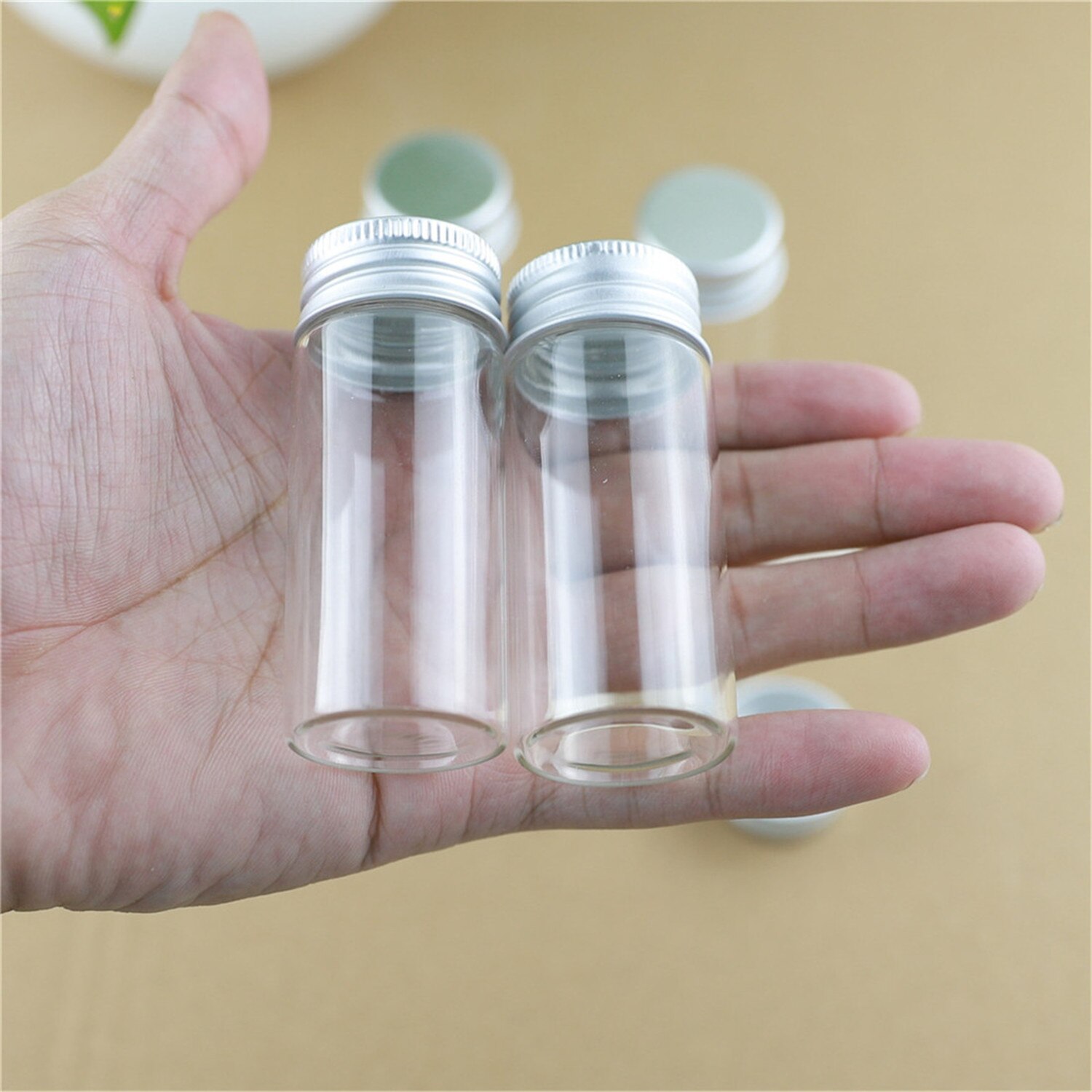 12 pezzi 30*70mm 30ml flaconi di vetro piccoli tappi di alluminio vasetti di vetro piccoli contenitori di vetro trasparente bottiglie di profumo