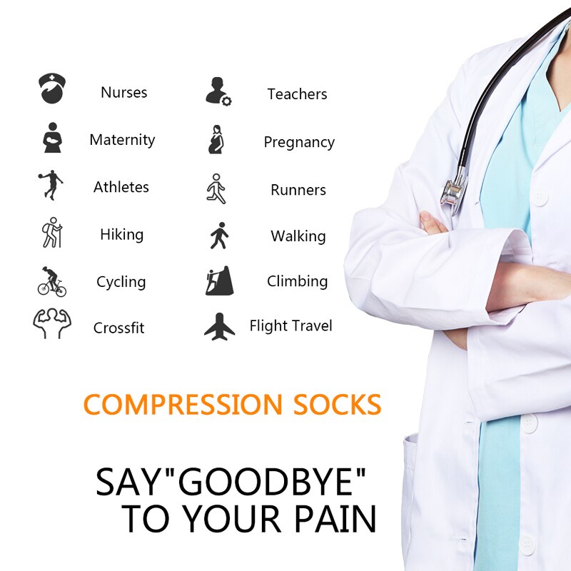 unisex Sport Kompression Strümpfe Krampfadern Strumpf Bein Unterstützung Gezogen Muskel strecken Blut Bündelung Anti Müdigkeit Männer Socken