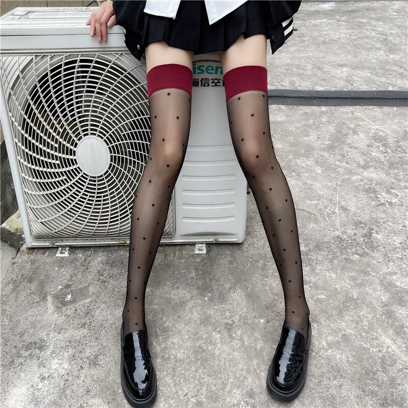 Super Dünne transparent Strumpfwaren Über Knie Socken frauen Sommer Strumpfwaren sexy JK Schwarz Oberschenkel Weiß Strumpfwaren: ss030