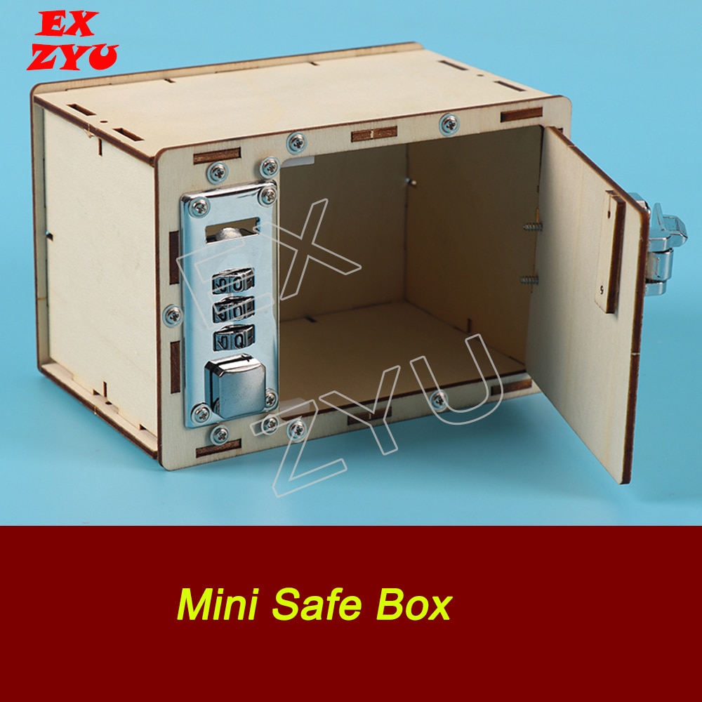 EXZYU Mini Safe Box Prop Real Life Escape Room Get the password to open the 3 numbers lock to get clues Chamber Room