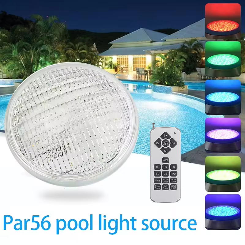 Lámpara subacuática PAR56, 12V, 18W, 35W, 54W, luz de Piscina Fría/cálida/RGB, foco LED impermeable para Piscina