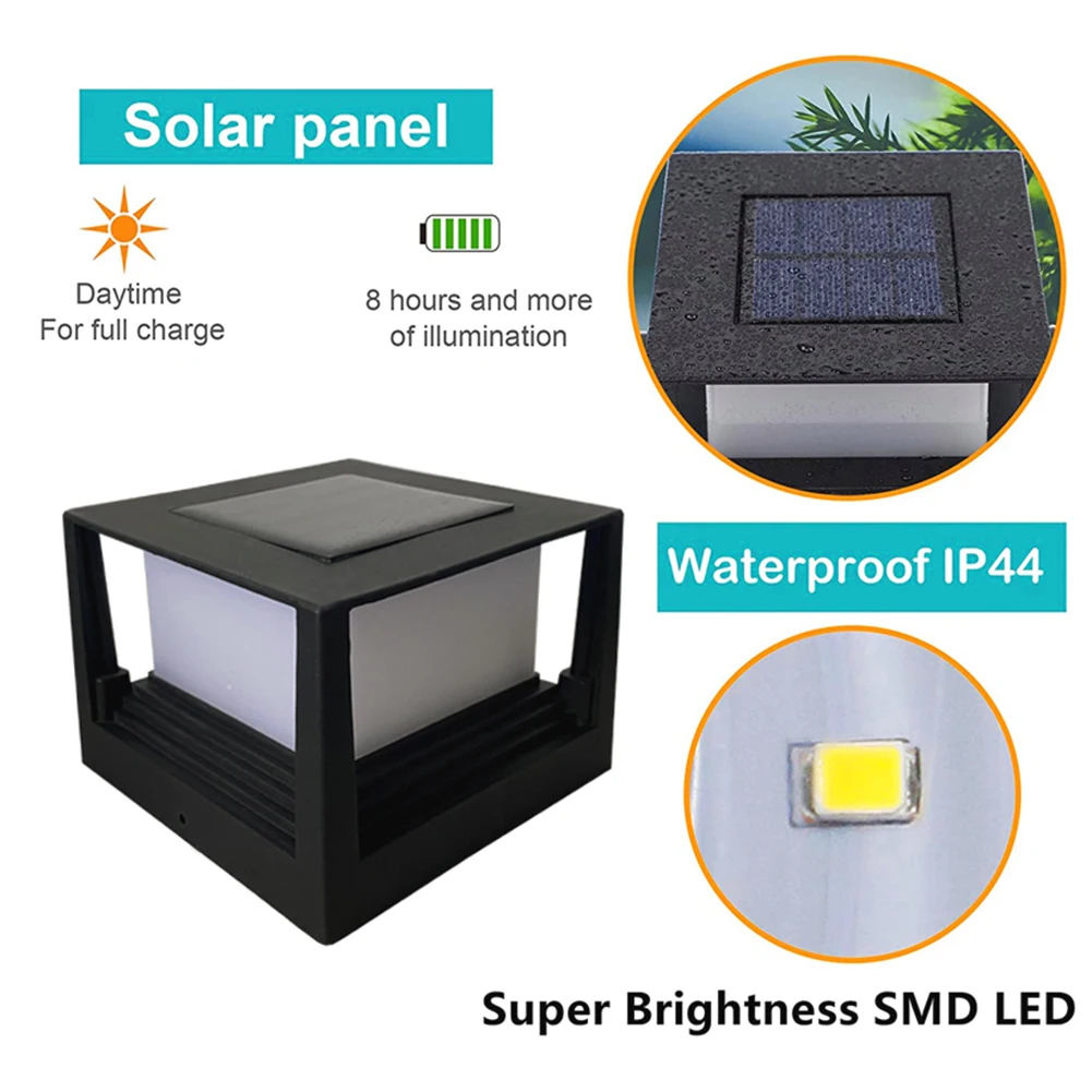 1pc/2pc/4 stk. solcelledrevet lys til hegn,  ip54 udendørs solcelledrevne stolpelamper til havedekoration, port, gårdsplads, sommerhus, solcellelampe