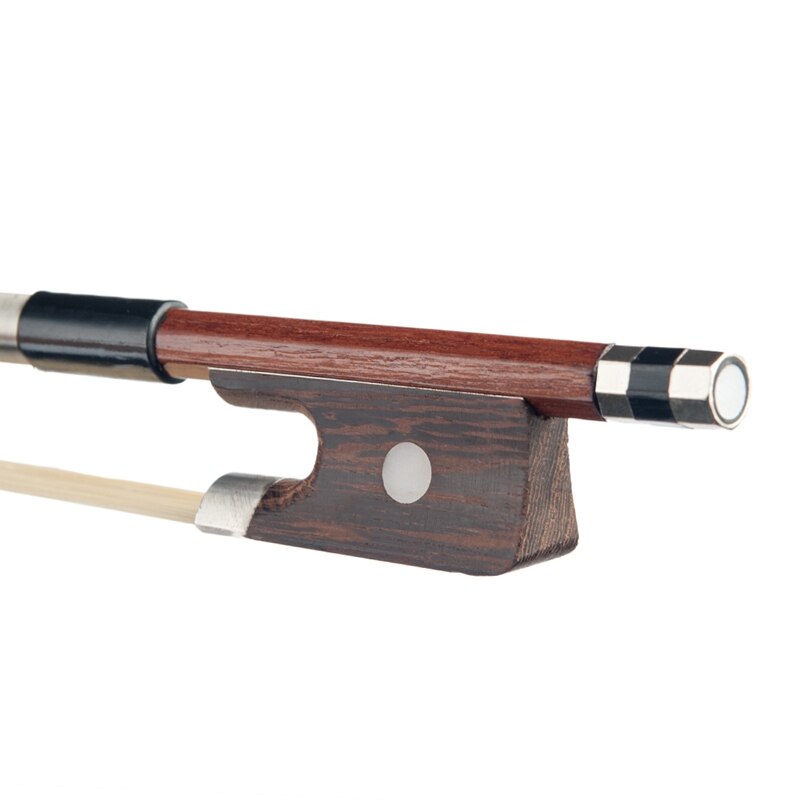 Archetto Per Violino Archetto Per Violino 4/4 Misura Brazilwood Bacchetta Rotonda Vernice Anticata Ebano Nasetto Grezzo Parti In Argento