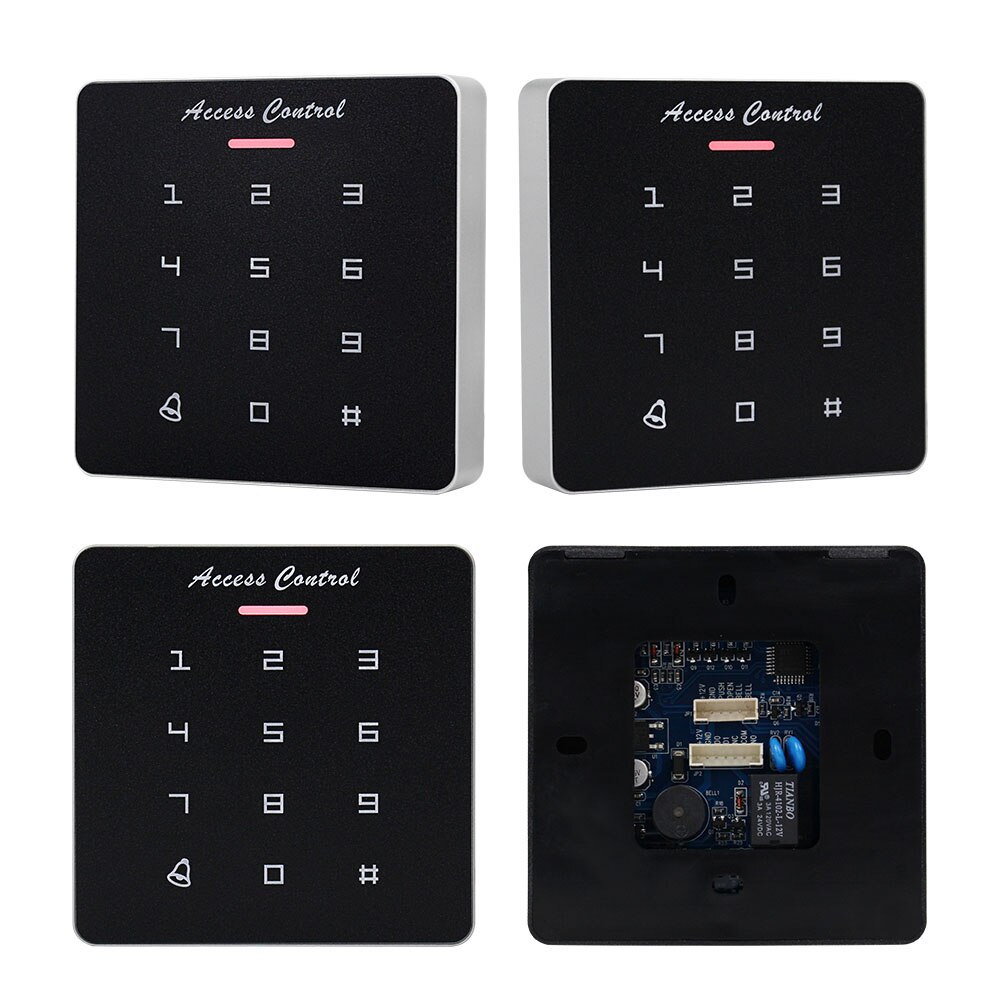 Rfid adgangskontroltastatur standalone 125 khz adgangskontrolelement  +10 stk. fjernbetjeninger rfid-kort