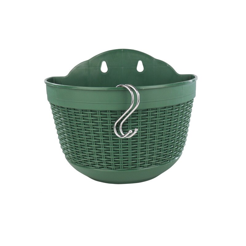 1Pc naścienny doniczka imitacja Rattan tkactwo półokrągłe doniczka roślina balkonowa wisząca ściana ogrodu kosz wystrój: 3 L