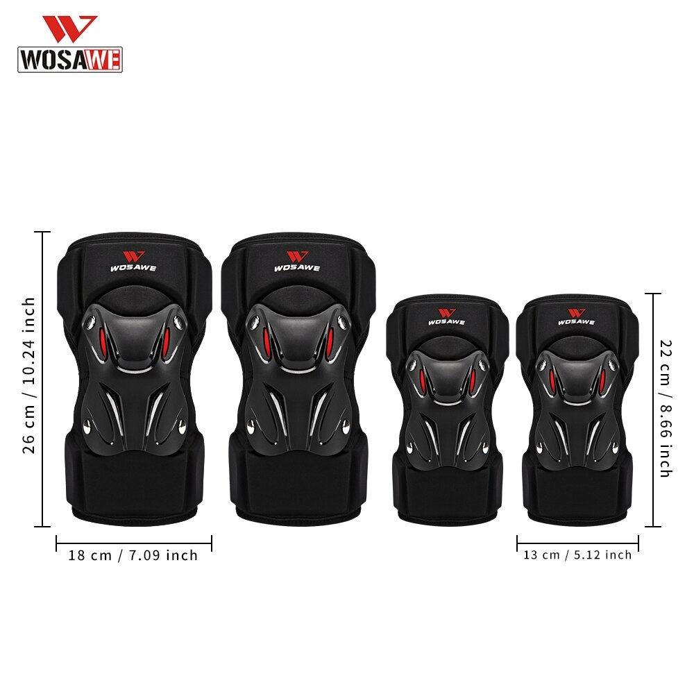 WOSAWE Motorcycle Knee Elbow Protector Suit Adjustable Straps Shockproof Comfortable Downhill Bicycle Racing Protective Gear