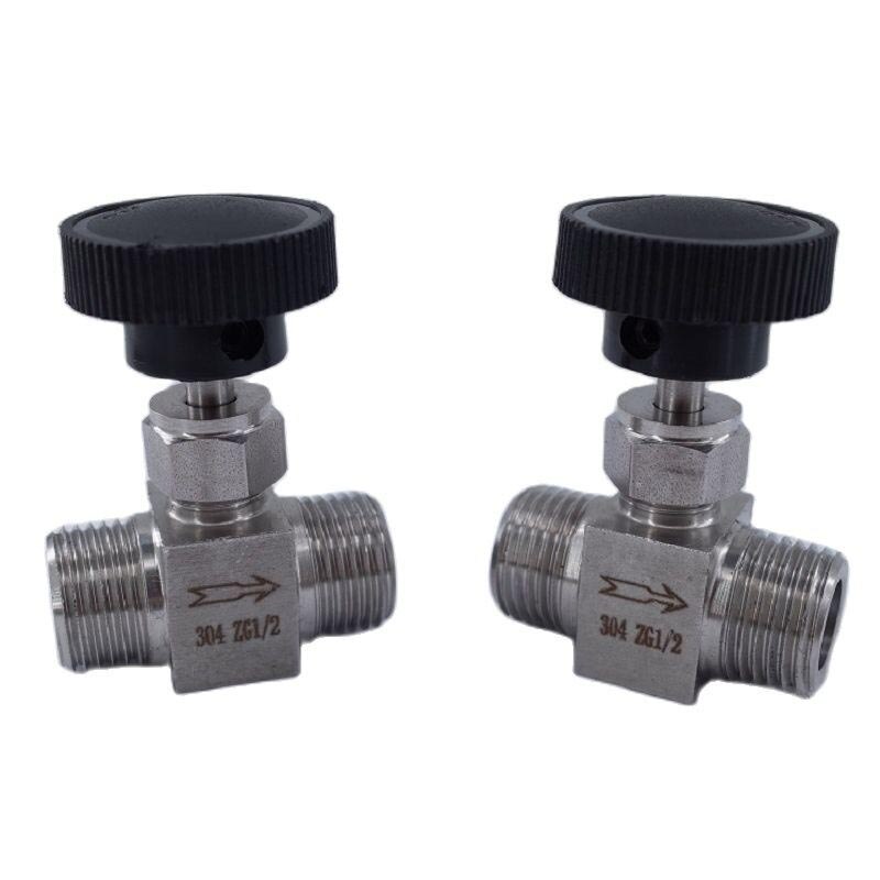 Adjustable Needle valve 1/8&quot; 1/4&quot; 3/8&quot; 1/2&quot; ZG male thread stainless steel 304 Flow Control shut off crane Straight needle valve