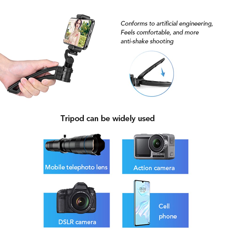APEXEL 20X-40X Adjustable Zoom Telescope Lens Phone Camera Telephoto Mobile Lens Kit 2in1 Monocular+Selfie Tripod With Remote