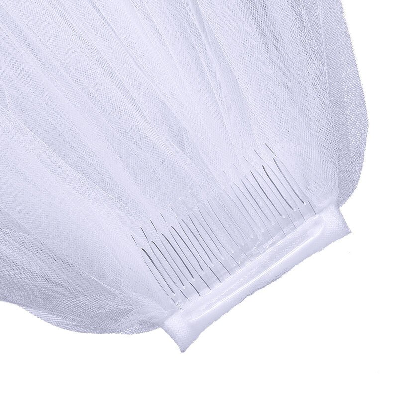 Blanco/Marfil hecho a mano pedrería velos largos de novia velo de novia Multi capa Bowknot velos con peines Niña Accesorios de boda JL