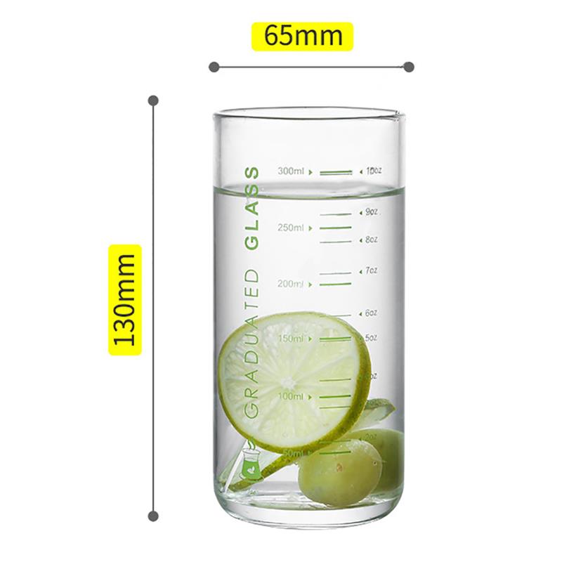 11.16oz varmebestandigt drikkeglas multi-use vandglas highball-glas med måleudstyr