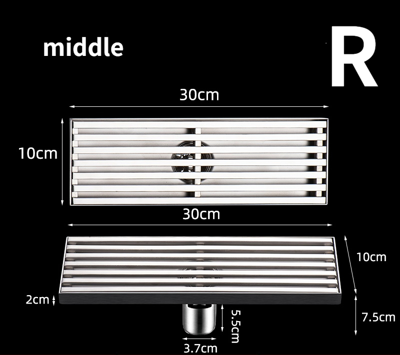 304 Stainless steel rectangular floor drain grate shower grill drain floor waste grate: R