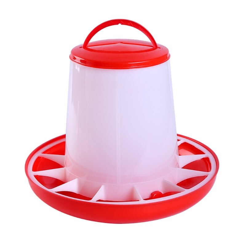 Chick Feeder Automatic Poultry Food Containers for Chickens Geese Ducks Easy to Clean Food Bucket with Handle