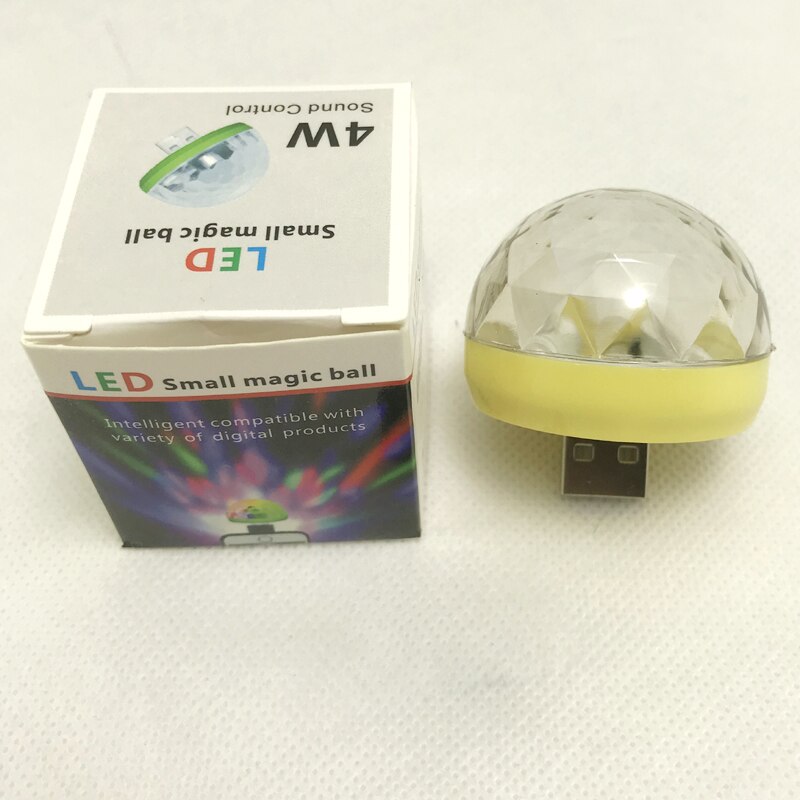 LED party light USB RGB Mini voice control party lights stage lights Halloween party Glowing balls disco light DJ carnaval: Yellow