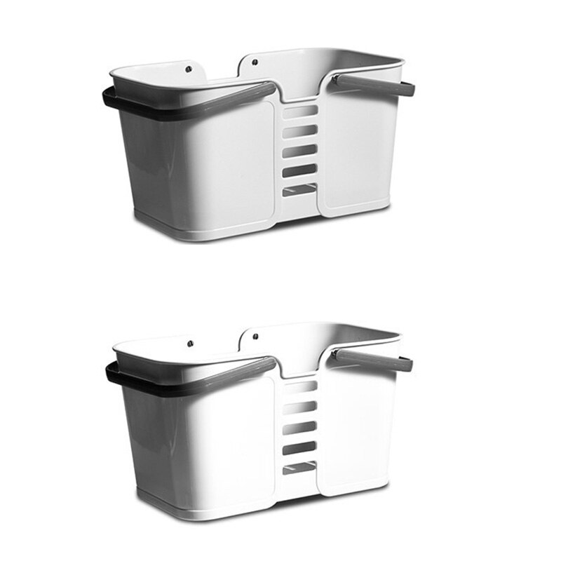 2 sett med vaskekurv oppbevaringskurv baderomsbad bærbar plastsåpeoppbevaringskurv