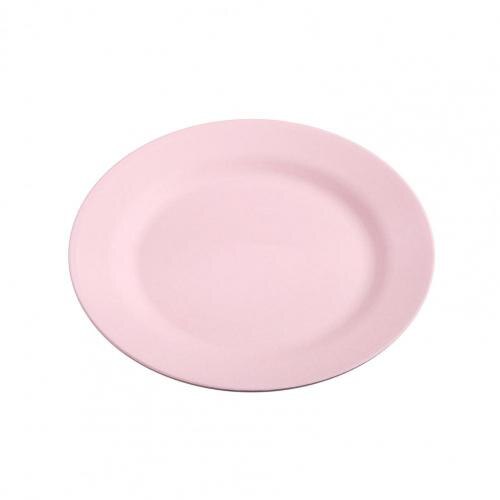 Reusable Attractive Anti-slid Base Easy Clean Food Plate Portable Food Plate Stackable for:  Pink 28cm