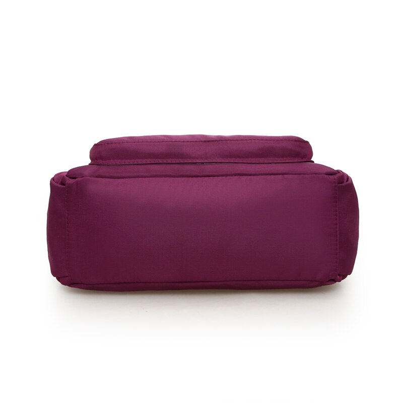 Ren farve vandtæt nylon skuldertaske candy color crossbody taske til kvinder flere lynlåse praktisk fritidstaske  -rx211