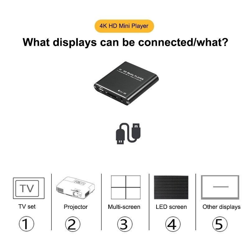 X9 HD Multimedia-Spieler 4K Video Schleife USB Externe Medien-Spieler AD Spieler 4G Lagerung Raum Unterstützung Spielen PPT und PDF
