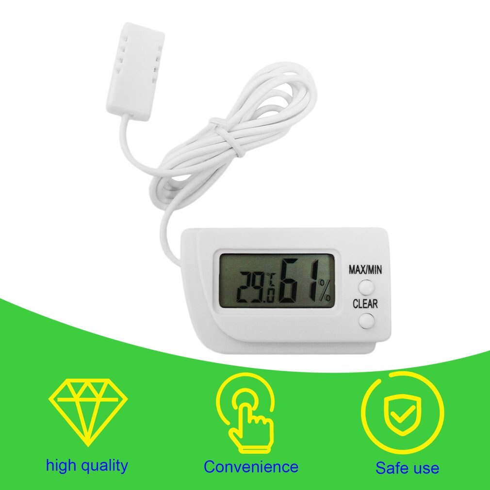 Mini LCD Digital Egg Incubator Thermometer Hygrometer Remote Meter Remote Measurement of Humidity Temperature Flip out Stand