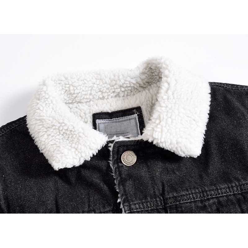 Autumn Winter Cowboy Denim Fleece Jacket Men Casual Jeans Jacket and Coat Slim Fit Korean Style OUTWEAR Washed Cotton Clothing