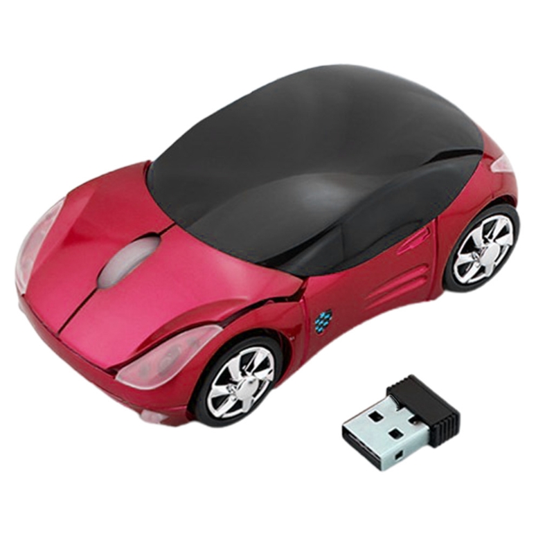 Wiederaufladbare 2 Wireless Gaming Mäuse mit USB Empfänger Bunte Auto Tragbare Maus für Laptop PC Computer R1WC Wholesalse: Rot