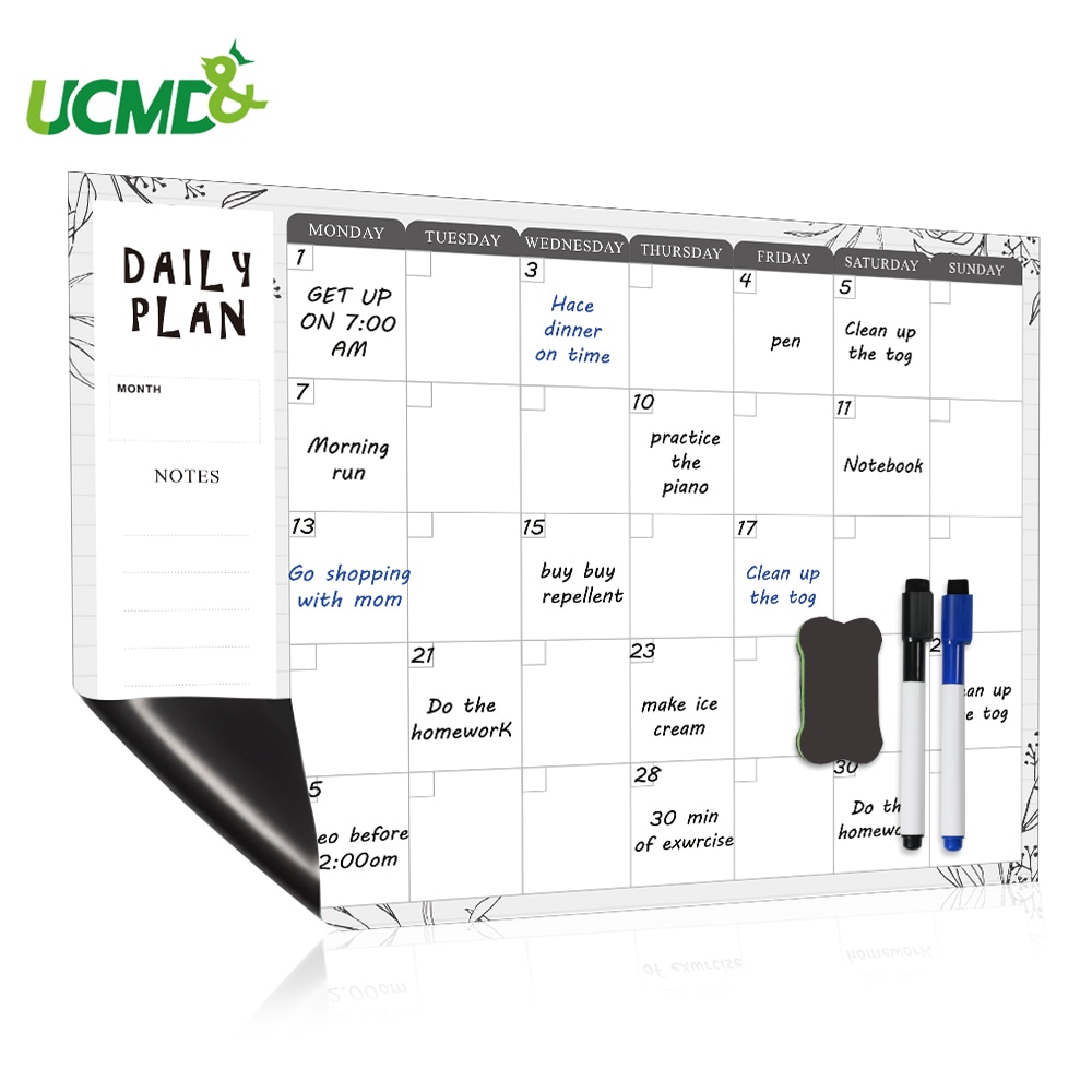 Magnetic Weekly Daily Planner White Board for fridge organizer Dry Erase Calendar Family Menu Chore Chart Office To do list Memo