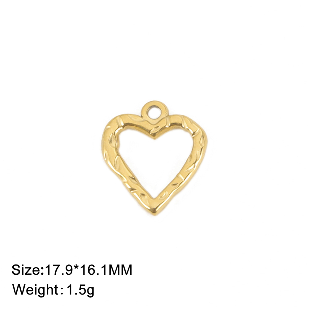 5 stks/partij Zeester Liefde Harten Bedels Voor Handgemaakte Sieraden Diy Rvs Kettingen Armbanden Hangers Accessoires: Licht Geel Goud Kleur