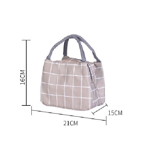 Plaid Print Waterproof Insulation Picnic Lunch Bags Unisex Kids Thickened Aluminum Foil Ice Pack School Food Storage Handbag