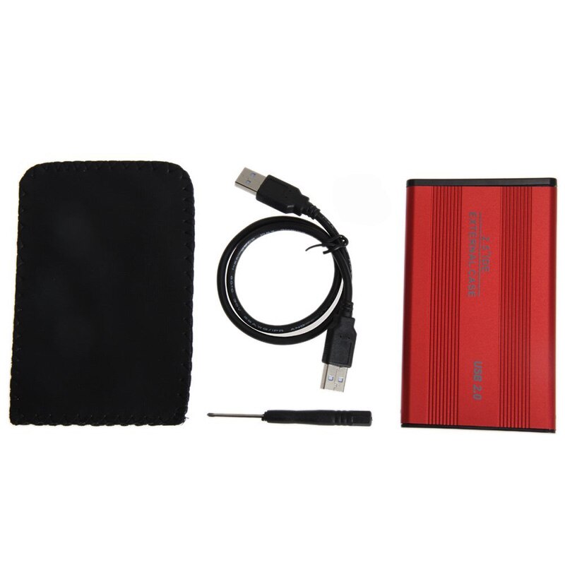 2.5 Inch Hdd Externo Behuizing Case Metalen Externe Opbergdoos Voor Sata Naar Usb 2.0 Hard Drive Disk met Usb Kabel