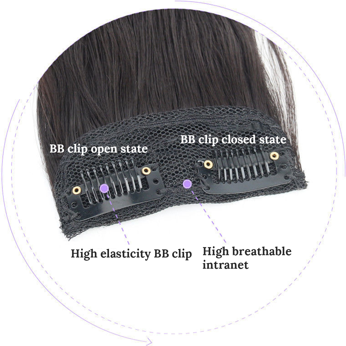 Watergolf synthetisch haarverlenging met twee clips Clip-on dameshaar Natuurlijk krullend zwart haarstuk Naadloze haaraccessoires
