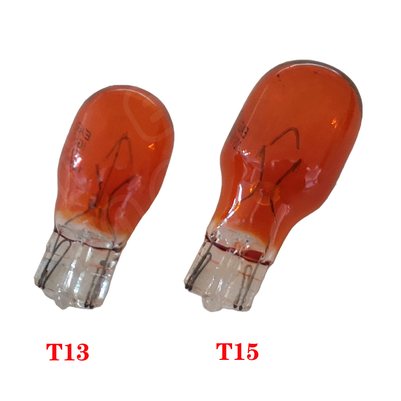 Bombillas halógenas automotrices, luz de despacho Interior ámbar T13 10W T15 W16W, 12V 16W, 10 Uds.