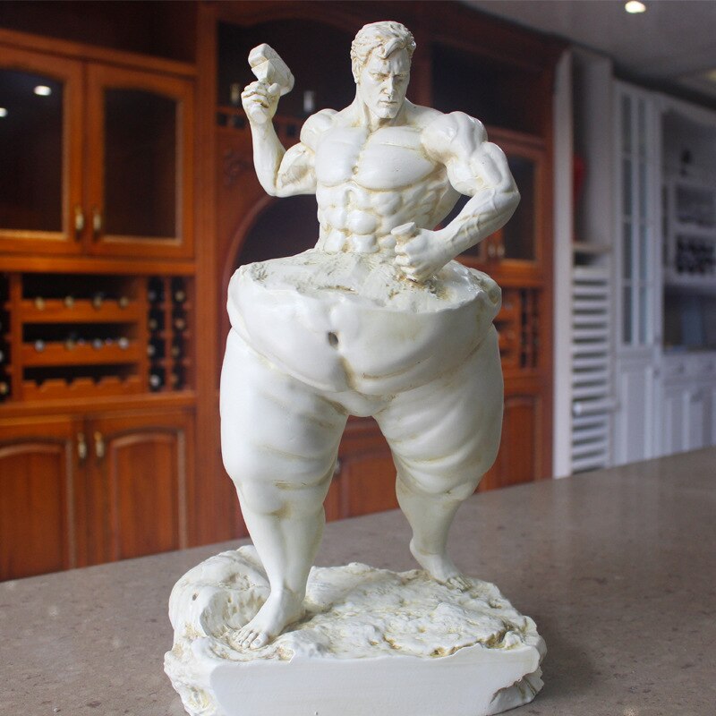 Sculpture en résine sculptée pour perte de poids, Sculpture de musculation pour hommes, Statue de Fitness, décoration artisanale pour salle de sport, de décoration de bureau